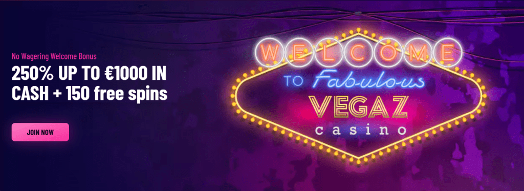 Vegaz Casino Välkomstbonus