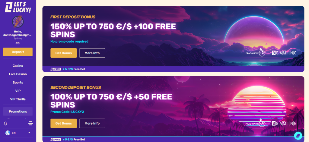 Let's Lucky Casino bonusar