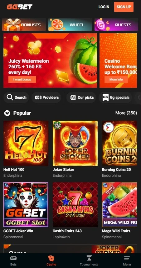GG.BET mobilapplikation