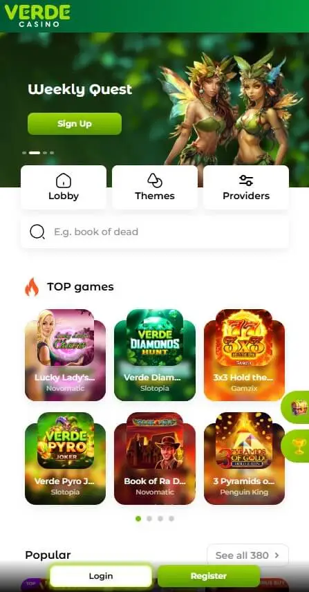 VERDE casino mobilapplikation